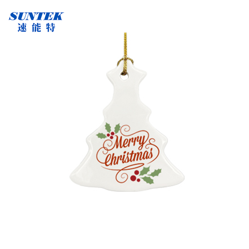 3 Inch Round Circle Personalized Sublimation Christmas Ornaments Blank Ceramic