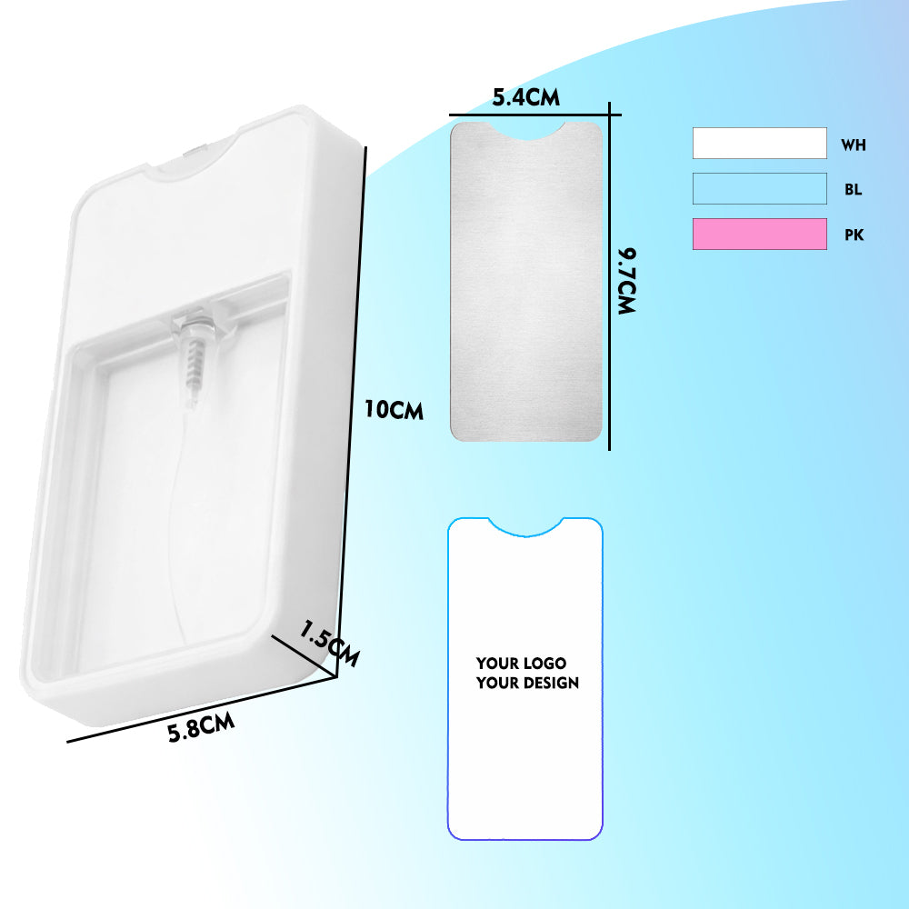 Sublimation Press-Type Perfume Case Blank, 3.9x2.3x0.6in, DIY Double Sided Printing, White/Light Blue/Pink, 48g for Designer