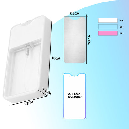 Sublimation Press-Type Perfume Case Blank, 3.9x2.3x0.6in, DIY Double Sided Printing, White/Light Blue/Pink, 48g for Designer