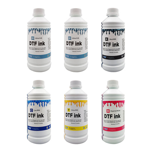1000ML Premium DTF Ink Combo Pack Compatible for PET Film Refill for DTF Printers Epson I3200 I1600 4720 L1800 XP600, Heat Transfer Printing Direct to Film