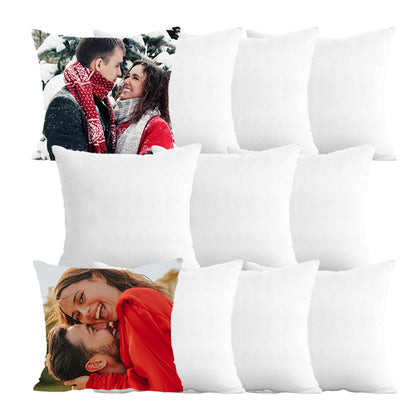 Set of 4 Sublimation Linen Throw Pillow Covers 16x16 Inch Farmhouse Rustic – Vinyl HTV with Zippered,Beige Sets for Couch Sofa Living Room Decor