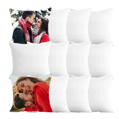 Set of 4 Sublimation Linen Throw Pillow Covers 16x16 Inch Farmhouse Rustic – Vinyl HTV with Zippered,Beige Sets for Couch Sofa Living Room Decor