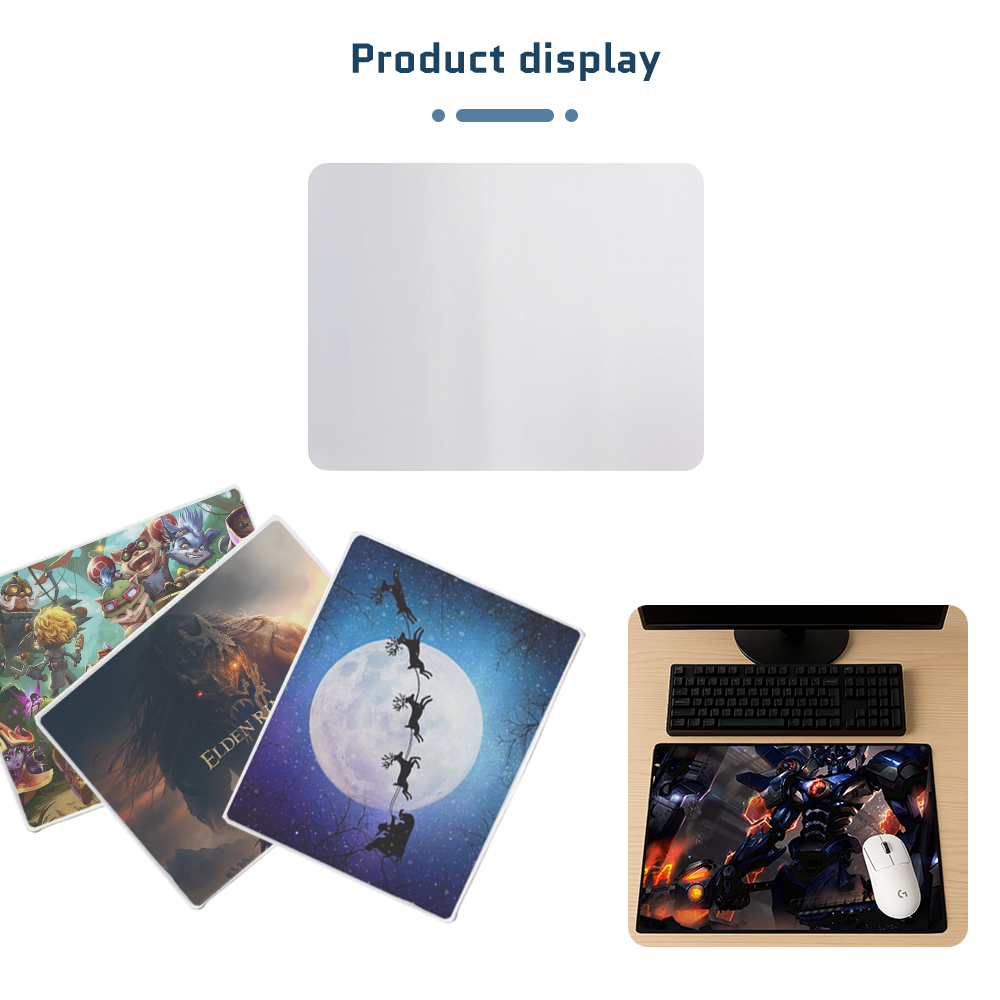 Sublimation Mouse Pad 15x19in Large Size, 6mm Thick White Surface for Custom Printing, Non-Slip Rubber Base Gaming Office Use