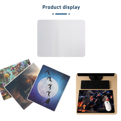 Sublimation Mouse Pad 15x19in Large Size, 6mm Thick White Surface for Custom Printing, Non-Slip Rubber Base Gaming Office Use
