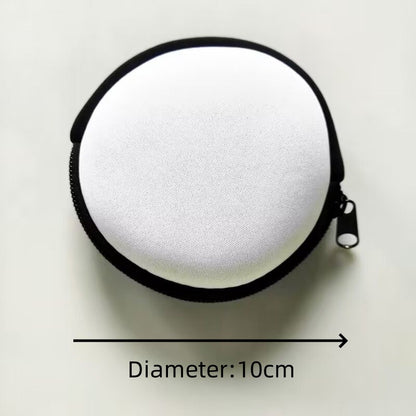 Sublimation Blank Round White Small Wallet Coin Purse for DIY Single Side Printing