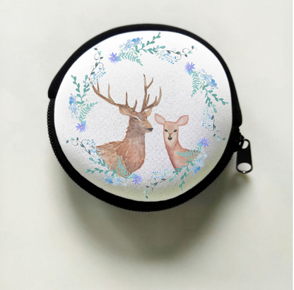 Sublimation Blank Round White Small Wallet Coin Purse for DIY Single Side Printing
