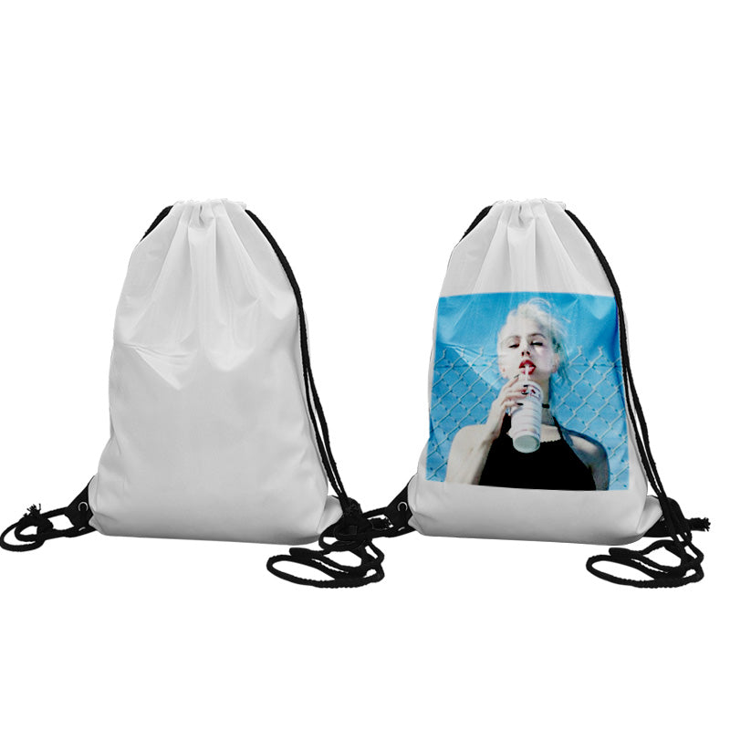 4Pcs Sublimation Drawstring Backpack Bulk 420D Premium Polyester Heat-Sealed Edges Draw String Bags For Gym Sport Party Hiking