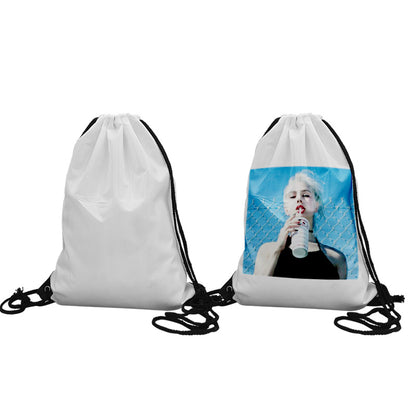 4Pcs Sublimation Drawstring Backpack Bulk 420D Premium Polyester Heat-Sealed Edges Draw String Bags For Gym Sport Party Hiking