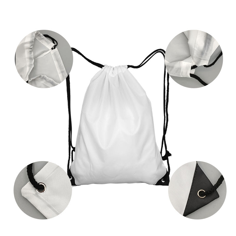 4Pcs Sublimation Drawstring Backpack Bulk 420D Premium Polyester Heat-Sealed Edges Draw String Bags For Gym Sport Party Hiking