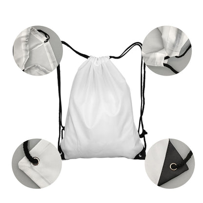 4Pcs Sublimation Drawstring Backpack Bulk 420D Premium Polyester Heat-Sealed Edges Draw String Bags For Gym Sport Party Hiking