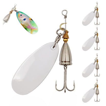 5Pcs Sublimation Blank Fishing Lures, Inline Spinner Baits, Fishing Treble Hooks for Freshwater  Saltwater Trout Salmon