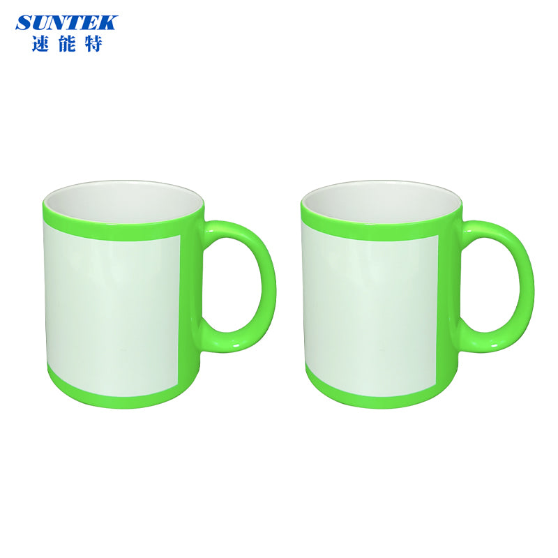 11oz Sublimation Blank Patch Color Coffee Mug for Water Drinks