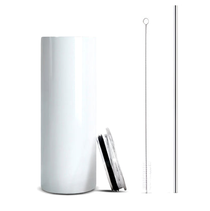 20oz Sublimation Blank Stainless Steel Tumbler Cup with Lid Straw for Water Drinks