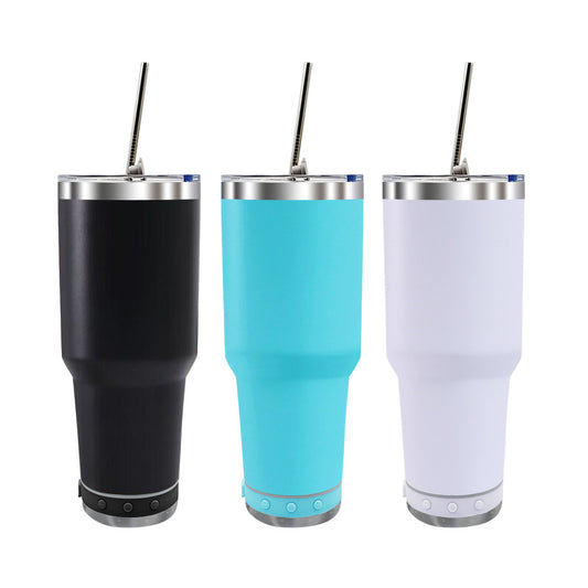 Sublimation 30oz Stainless Steel Speaker Music Tumbler with Lid and Straw