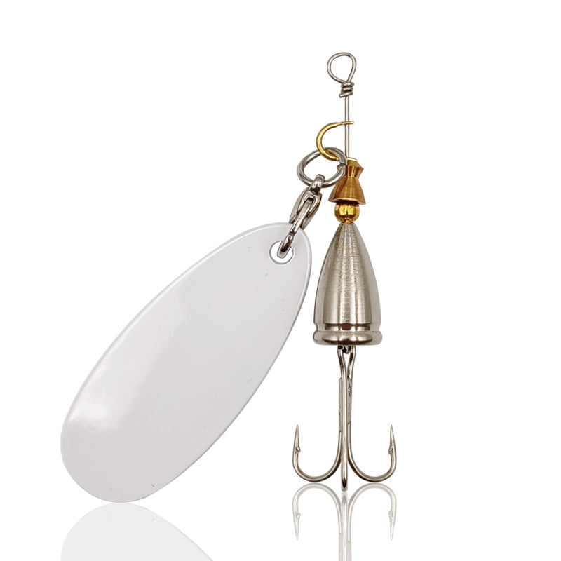 5Pcs Sublimation Blank Fishing Lures, Inline Spinner Baits, Fishing Treble Hooks for Freshwater  Saltwater Trout Salmon
