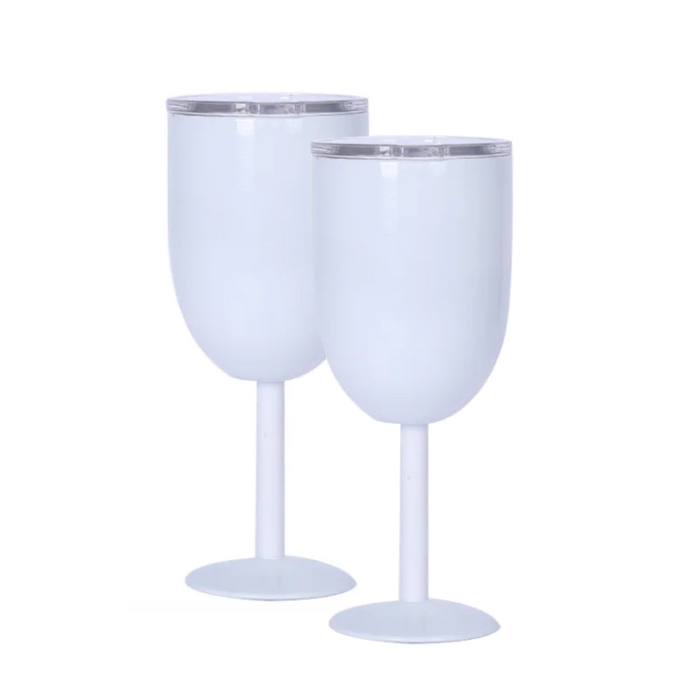 10oz White Sublimation Stemless Wine Tumbler, Stainless Steel Vacuum Insulated, Double Wall Insulation,Design For yourself