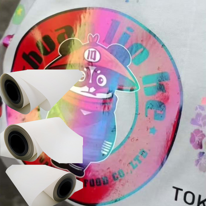 Transparent Iridescent DTF Film 24inx328ft,Holographic Swirl Effect for Garment Decoration,Cold Peel PET Film with Rainbow Shine