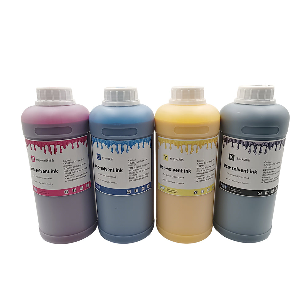 Subtransfer Premium Eco Solvent Ink Set - Vibrant Pigment for HTV/Vinyl/Stickers/T-Shirts Compatible with DX4 DX5 DX7 DX9 DX10 DX11 XP600 TX800 Printhead