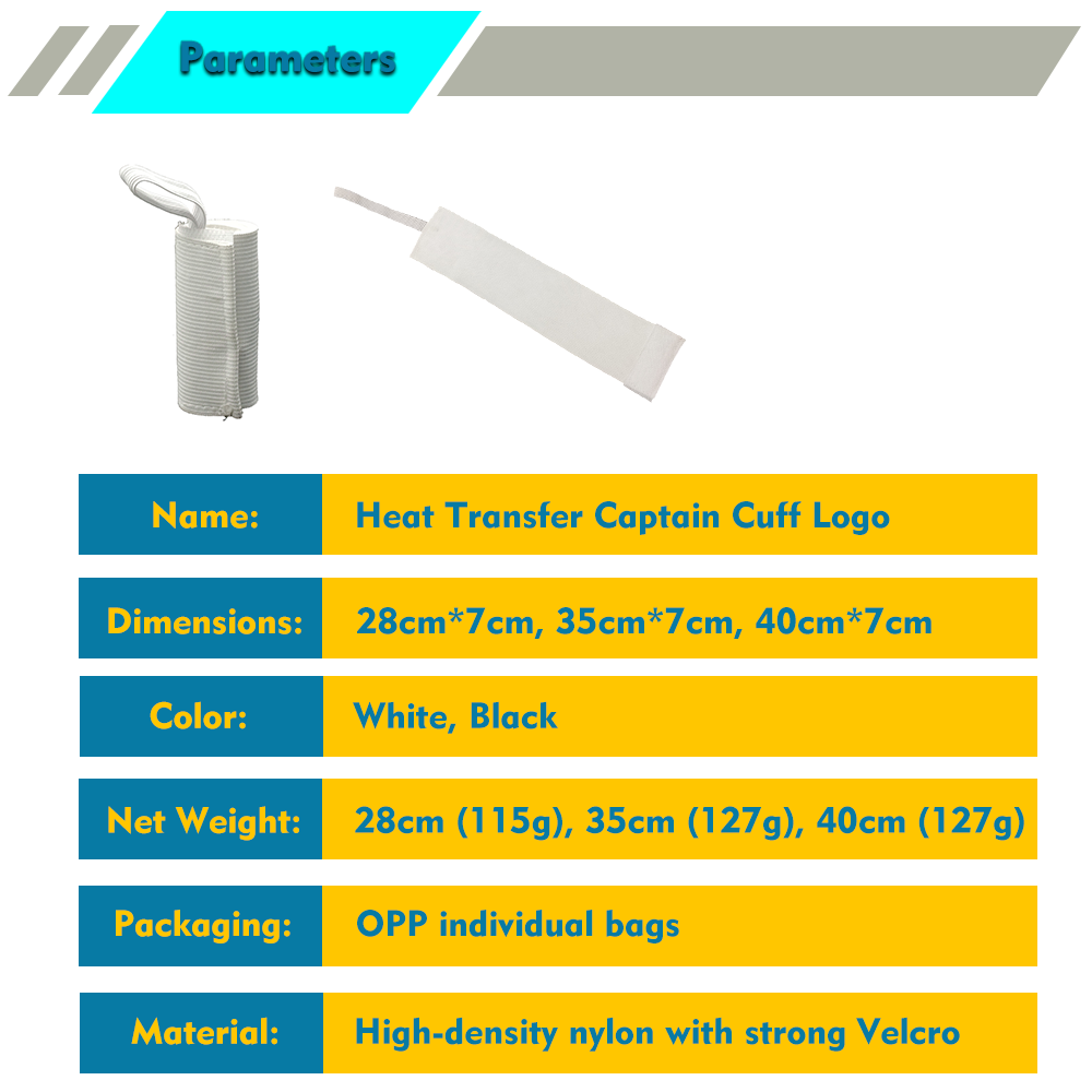 White Heat Transfer Captain Armband 11-15.7in, Blank Velcro Cuff for Sublimation Printing, High-Density Nylon Logo Band
