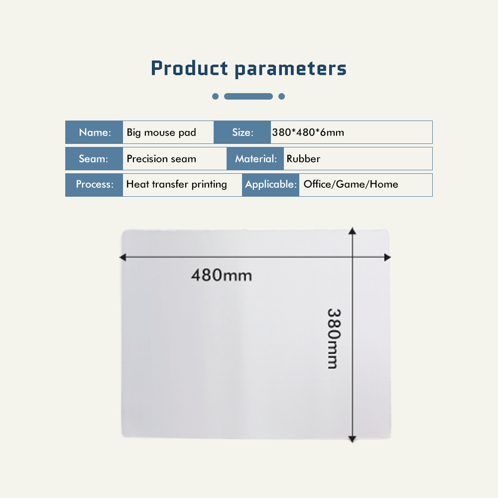 Sublimation Mouse Pad 15x19in Large Size, 6mm Thick White Surface for Custom Printing, Non-Slip Rubber Base Gaming Office Use