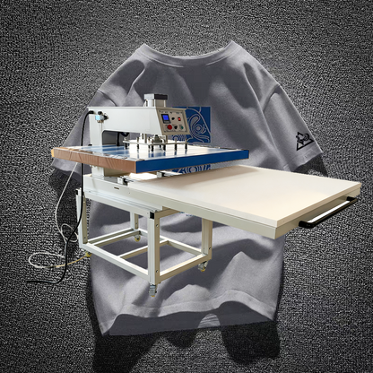 32" x 40"/40" x 48" Large Format Pneumatic Heat Press with Stand: Perfect for high-pressure garment & textile applications.