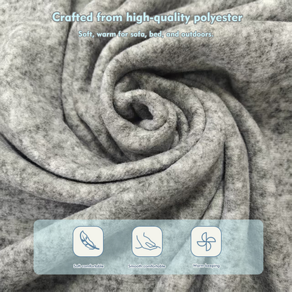 Grey Blanket 50x60in, 260g Polyester for Sublimation Printing,Vacuum Packed Blanket for Heat Transfer,Soft and Warm Home Decor