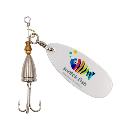 5Pcs Sublimation Blank Fishing Lures, Inline Spinner Baits, Fishing Treble Hooks for Freshwater  Saltwater Trout Salmon