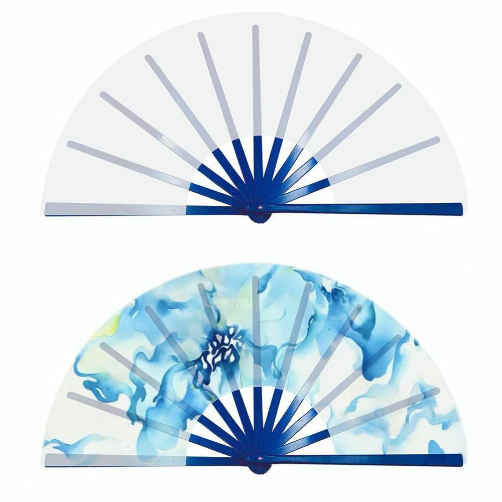 25Pcs Sublimation Blank Folding Clack Fans, Plastic Frames & Polyester Fabric, Boots On The Ground Fan for Party Wedding Decoration