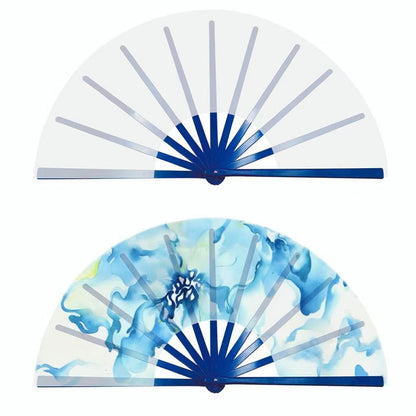 25Pcs Sublimation Blank Folding Clack Fans, Plastic Frames & Polyester Fabric, Boots On The Ground Fan for Party Wedding Decoration