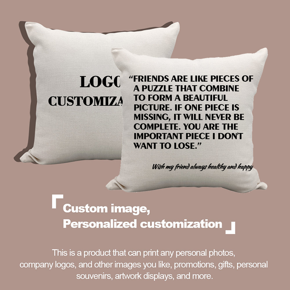 Set of 4 Sublimation Linen Throw Pillow Covers 16x16 Inch Farmhouse Rustic – Vinyl HTV with Zippered,Beige Sets for Couch Sofa Living Room Decor