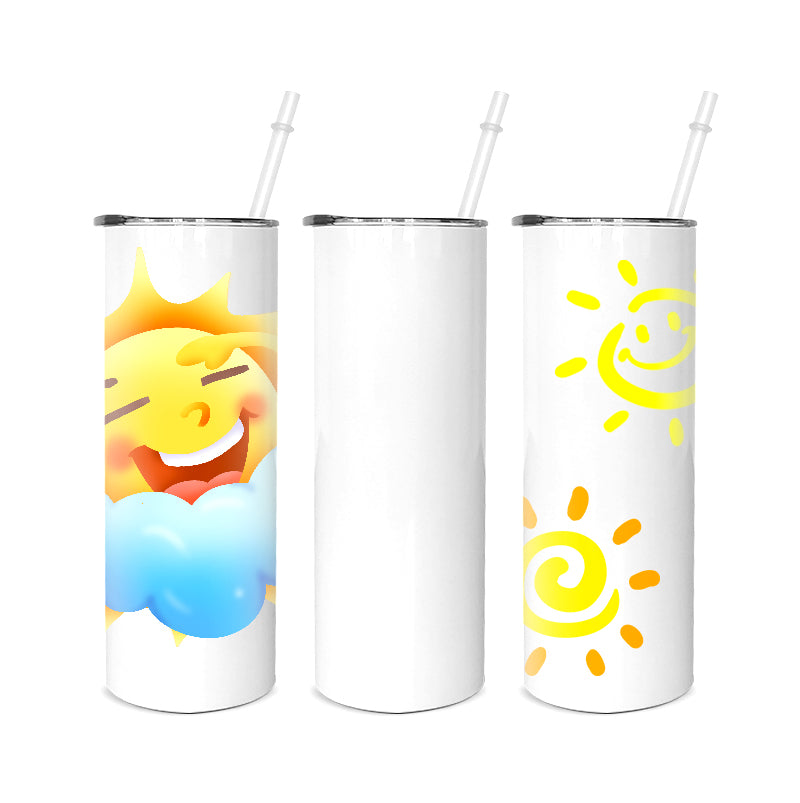 20oz Sublimation Blank Stainless Steel Tumbler Cup with Lid Straw for Water Drinks
