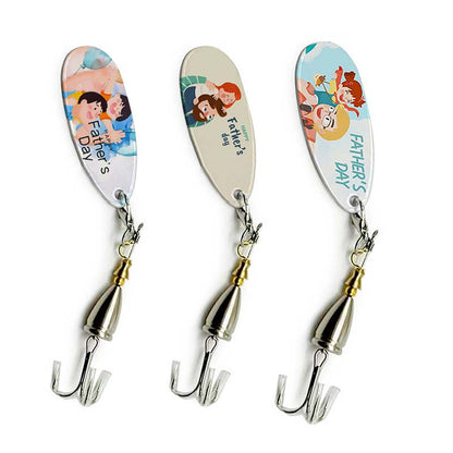 5Pcs Sublimation Blank Fishing Lures, Inline Spinner Baits, Fishing Treble Hooks for Freshwater  Saltwater Trout Salmon