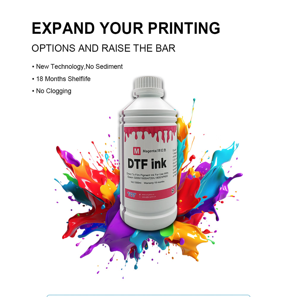 1000ML Premium DTF Ink Combo Pack Compatible for PET Film Refill for DTF Printers Epson I3200 I1600 4720 L1800 XP600, Heat Transfer Printing Direct to Film