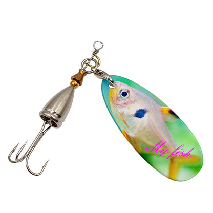 5Pcs Sublimation Blank Fishing Lures, Inline Spinner Baits, Fishing Treble Hooks for Freshwater  Saltwater Trout Salmon