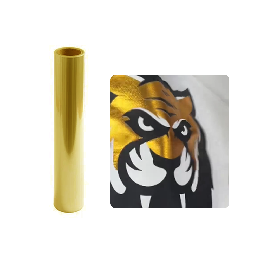 1.Electroplated Gold DTF Film 24in x 328ft Roll,Mirror Metallic Transfer Film for Clothing,Cold Peel Material with Opaque Effect