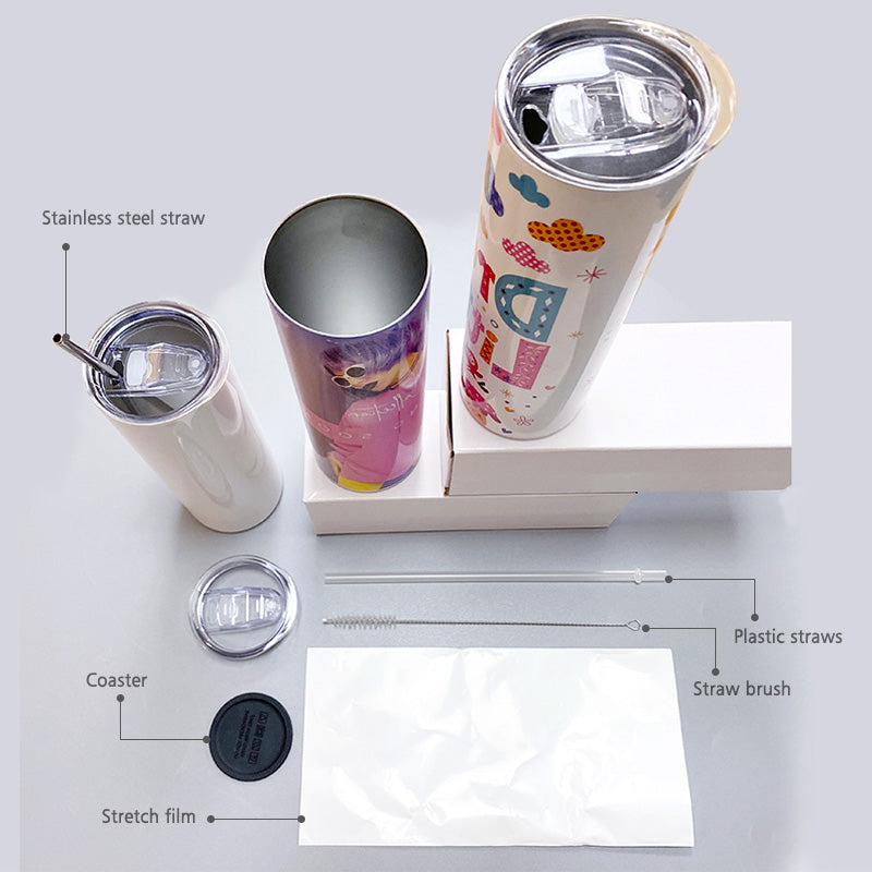2023 Hotselling Sublimation Blank Us Warehouse 20oz Stainless Steel Straight Tumbler