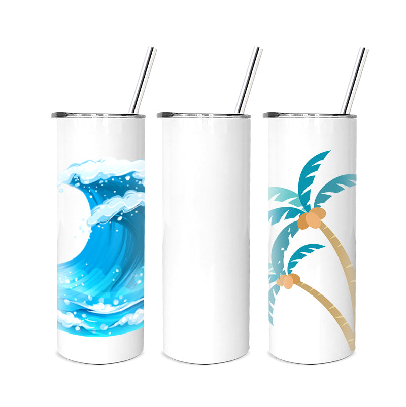20oz Sublimation Blank Stainless Steel Tumbler Cup with Lid Straw for Water Drinks