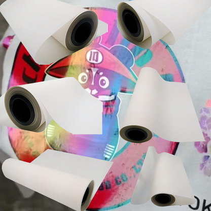 Transparent Iridescent DTF Film 24inx328ft,Holographic Swirl Effect for Garment Decoration,Cold Peel PET Film with Rainbow Shine