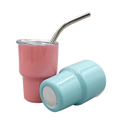 4oz Mini Sublimation Colorful Stainless Steel Tumblers Shot Glass for Coffee Wind Drinks with Lid Straw