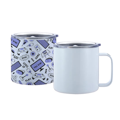 14oz Sublimation Travel Mug, 304/201 Stainless Steel, White Customizable Tumbler, 4in Height, Vacuum Insulated, Gift Box