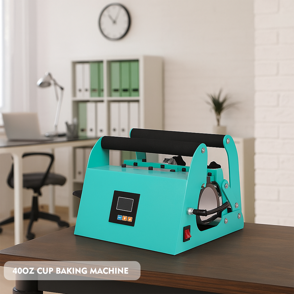 40oz Car Mug Heat Press Machine with Dual Mug Pads, 110V/220V 500W for Double-Sided Printing, 0-250°C Temperature Range