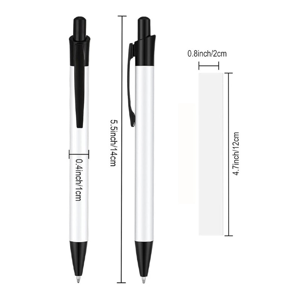 Sublimation Pens – Heat Transfer Blank DIY Ballpoint with Shrink Wrap, Customize Design for Kids School Supplies & DIY Lovers