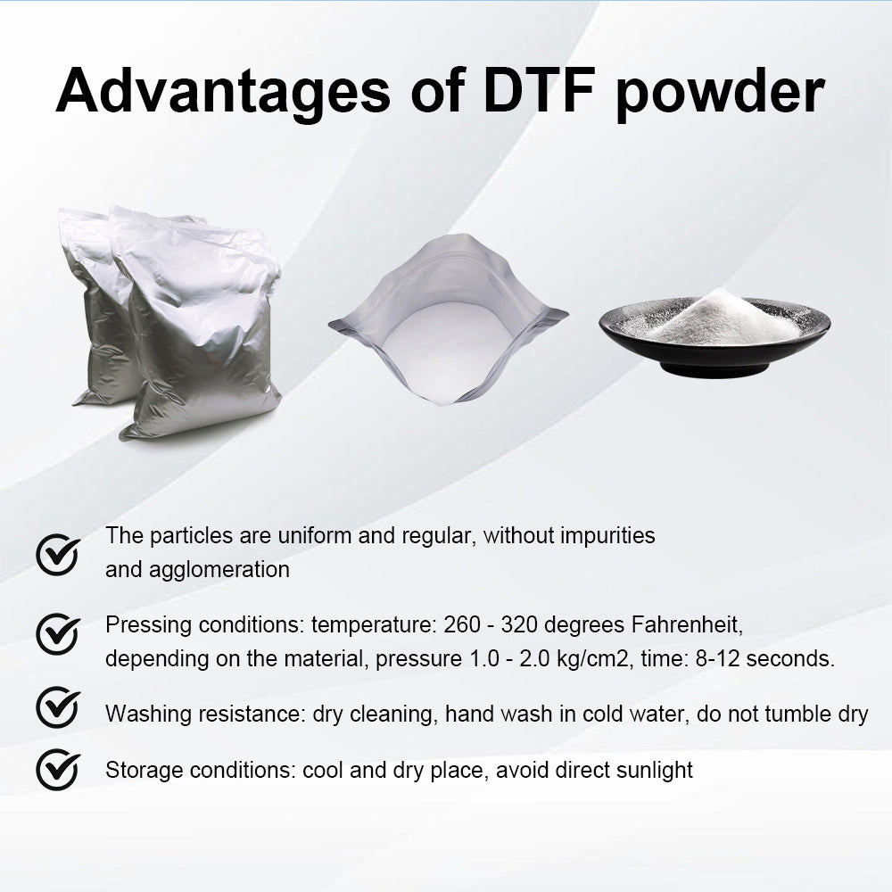 DTF Powder White 1KG/35.3 oz Hot Melt Adhesive Compatible with All DTF Printers Premium PreTreat Transfer Powder for All Fabric