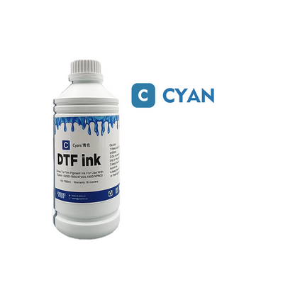 DTF Printer Ink CMYK+White Set 1000ml/Bottle, 5 Colors for Direct to Film Printing, High Color Gamut Ink for Textile Transfer