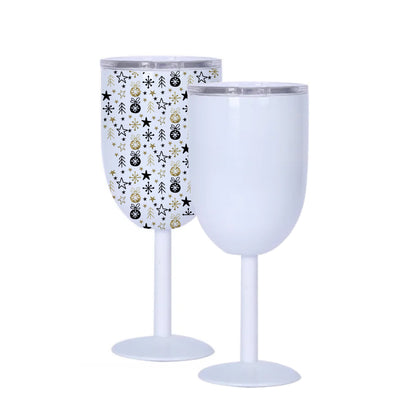 10oz White Sublimation Stemless Wine Tumbler, Stainless Steel Vacuum Insulated, Double Wall Insulation,Design For yourself