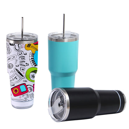 Sublimation 30oz Stainless Steel Speaker Music Tumbler with Lid and Straw