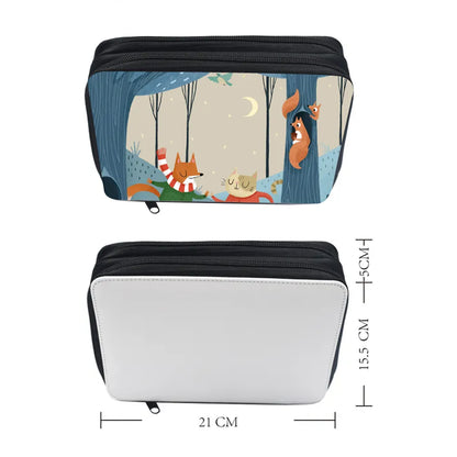 Sublimation-Ready Canvas Pencil Bag - Large Capacity Heat Press Stationery Pouch with Multi-Compartment Design for School, Office, or Creative Projects