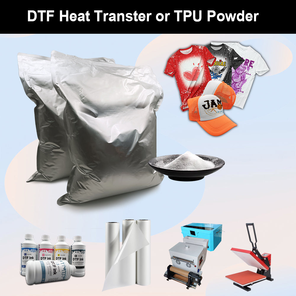 DTF Powder White 1KG/35.3 oz Hot Melt Adhesive Compatible with All DTF Printers Premium PreTreat Transfer Powder for All Fabric