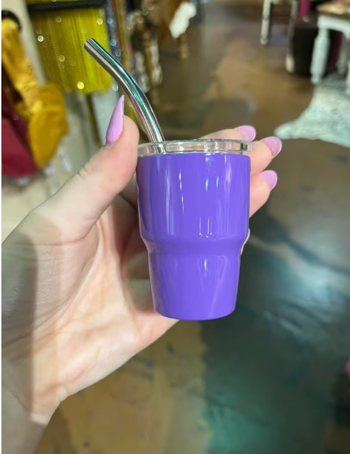 4oz Mini Sublimation Colorful Stainless Steel Tumblers Shot Glass for Coffee Wind Drinks with Lid Straw