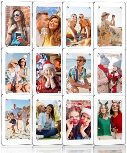 Acrylic Fridge Magnetic Frame - Double Sided Photo Magnet (12 Pack)